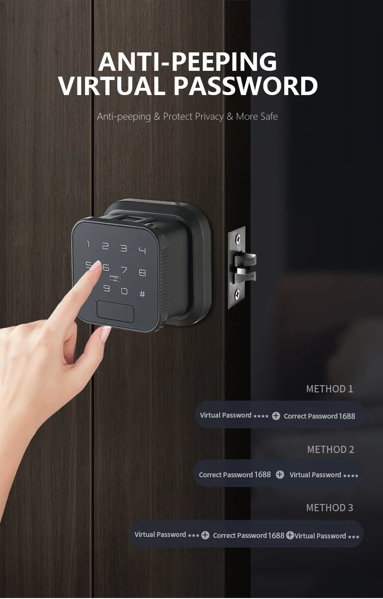 TT Lock or Tuya Wifi Knob Lock With Password Biometric Fingerprint RFID Card Unlock Way for Office Apartment Home School Door