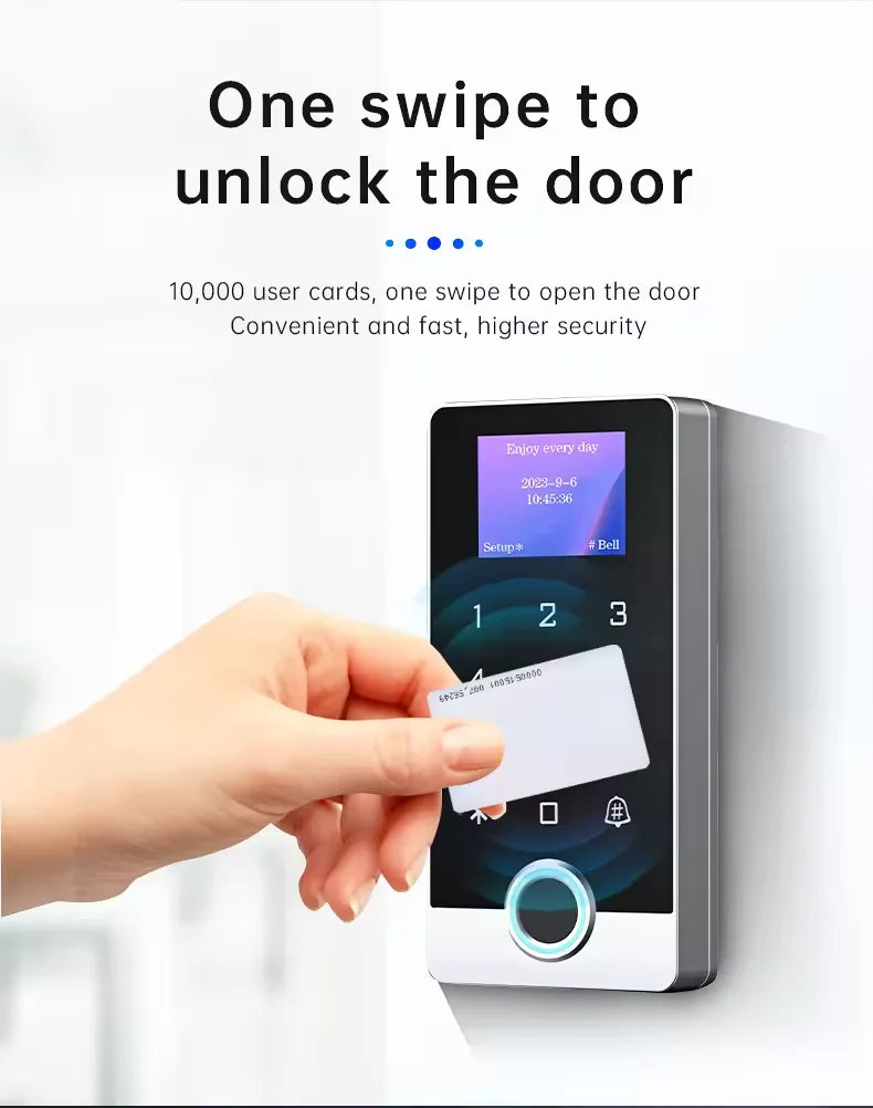 Waterproof IP 68 Metal Screen Touch Fingerprint Access Control Wifi Tuya APP Password Fingerprint RFID Card Access Control