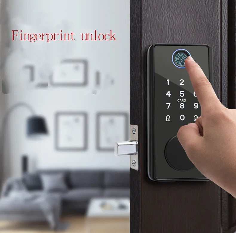 Smart Lock Office Door Biometric Fingerprint Unlocking With Tuya Wifi for Inner Door and Wooden Door
