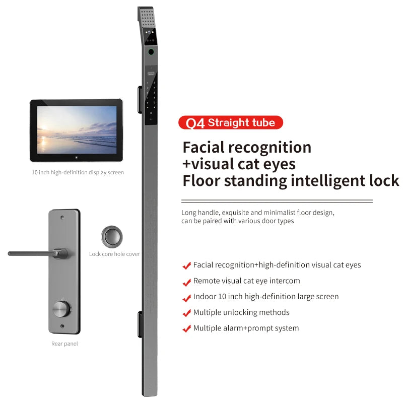 Luxury Door Smart Lock Fingerprint Combination Lock Face Unlock Features Stainless Steel from China Factory