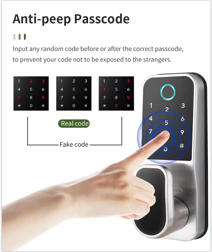 Waterproof Smart Door Lock Biometric Fingerprint Security Door Lock WiFi Digital TTlock Smart Lock for Home Hotel Office School
