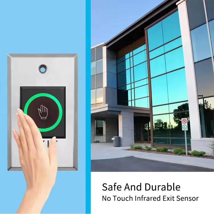 12V 24V Touchless Access Control Switch Exit Button 433MHz Remote Control No Touch Switch for Electronic Lock