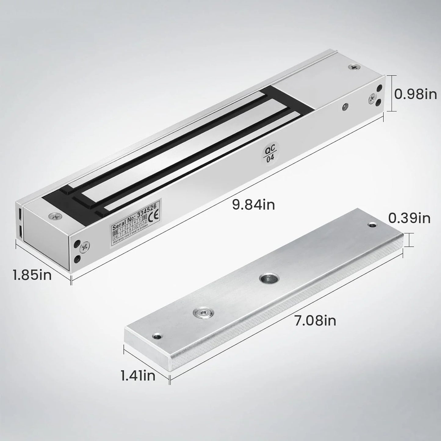 Electromagnetic Lock,600LBs /280KG Electric Magnetic Door Lock EM Lock Holding Force with LED for Door Access Control System