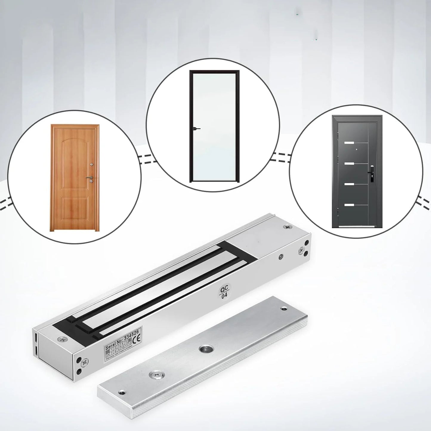 Electromagnetic Lock,600LBs /280KG Electric Magnetic Door Lock EM Lock Holding Force for Door Access Control System,12V