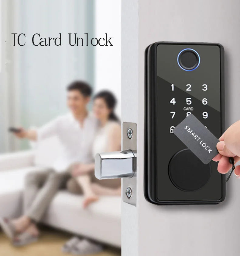 Smart Lock Office Door Biometric Fingerprint Unlocking With Tuya Wifi for Inner Door and Wooden Door