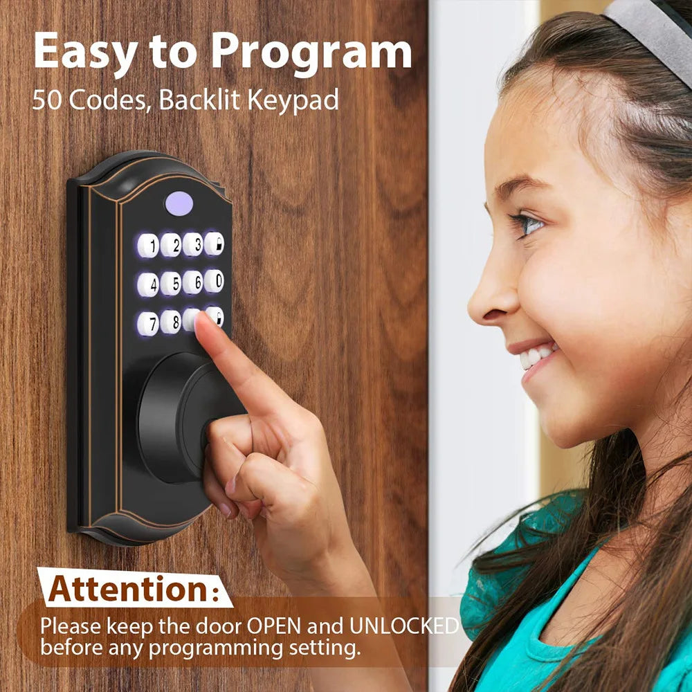Automatic Fingerprint Smart Door Lock with Keypad Smart Deadbolt Lock for Hotel Home Apartment and Home Door