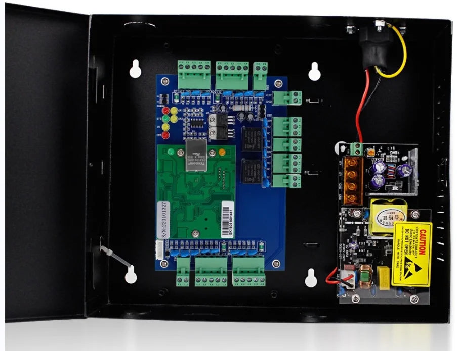 4 Doors Access Control System Core Control Components with 110V-240V Power Supply Box and TCP/IP Network Access Control Panel