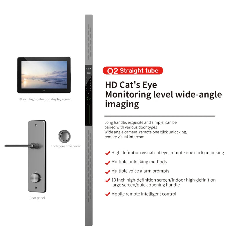 Luxury Door Smart Lock Fingerprint Combination Lock Face Unlock Features Stainless Steel from China Factory