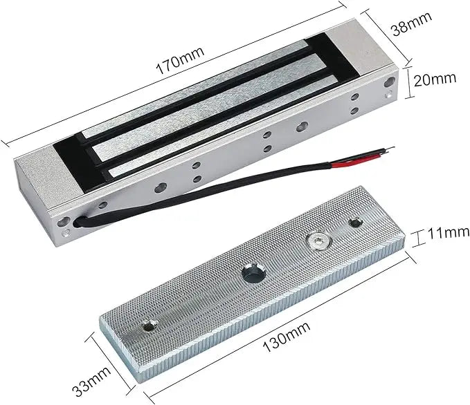 Access Control System Kit with Fingerprint Access Controller 280kg Electric Magnetic Lock 110-240V AC Power Supply EXIT Button