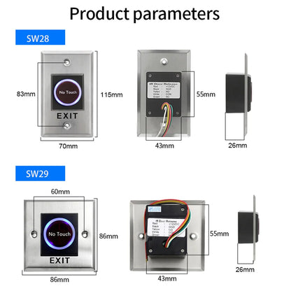 12V 24V Touchless Door Release Switch Exit Button Access Control 433MHz Remote Control No Touch Switch for Electronic Lock