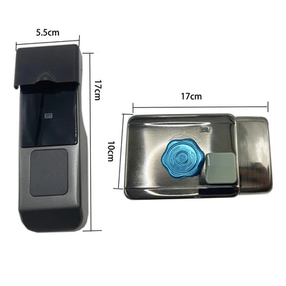 Waterproof Tuya Wifi Smart Rim Lock with Remote Control Fingerprint and Mechanical Key Unlocking Way for Apartment Office School