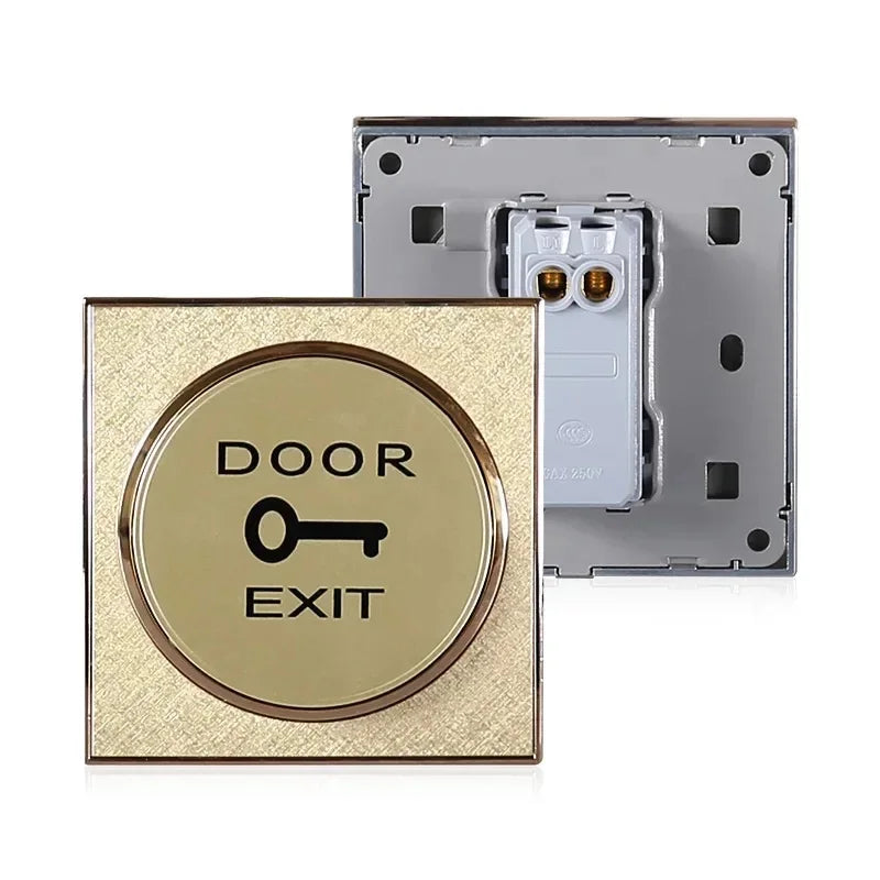 12V 24V  Golden Color Access Control Switch Exit Button Touch Switch for Electronic Lock