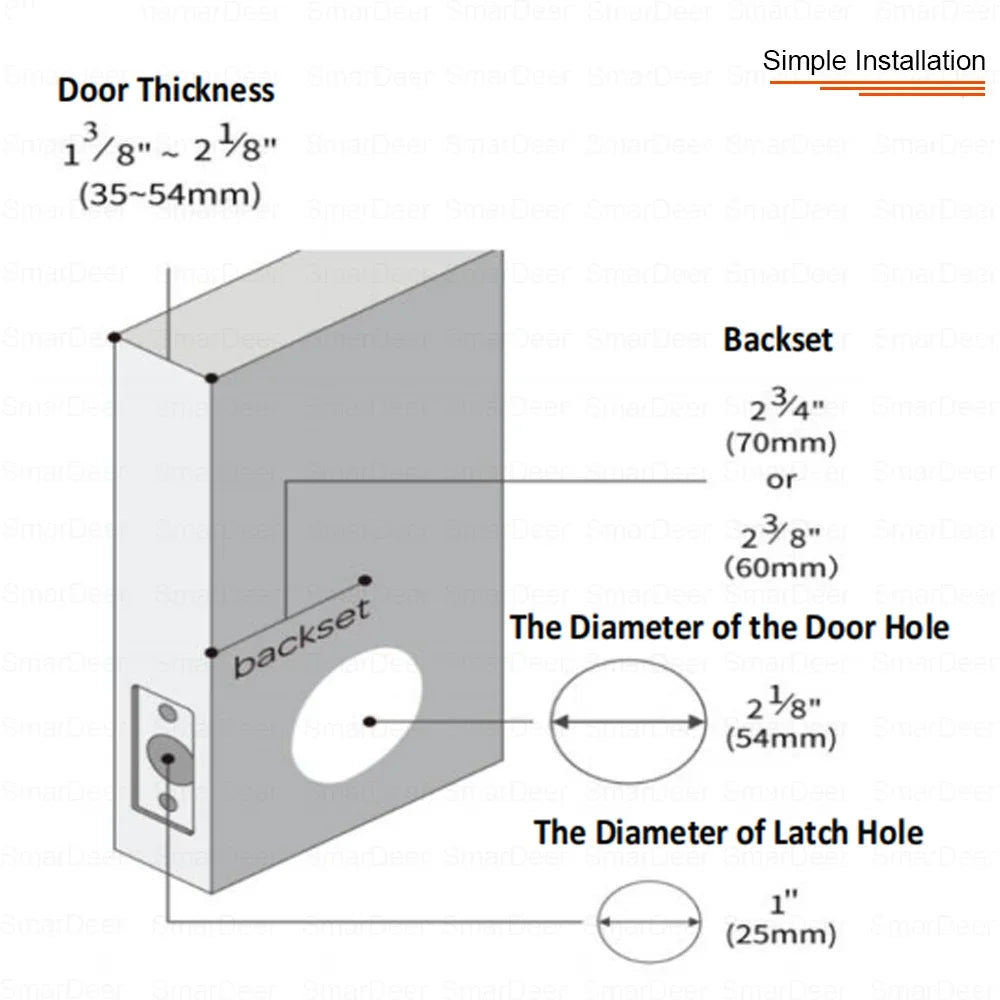 General Fingerprint Smart Door Lock Biometric Fingerprint Password APP with Key for Interior Door