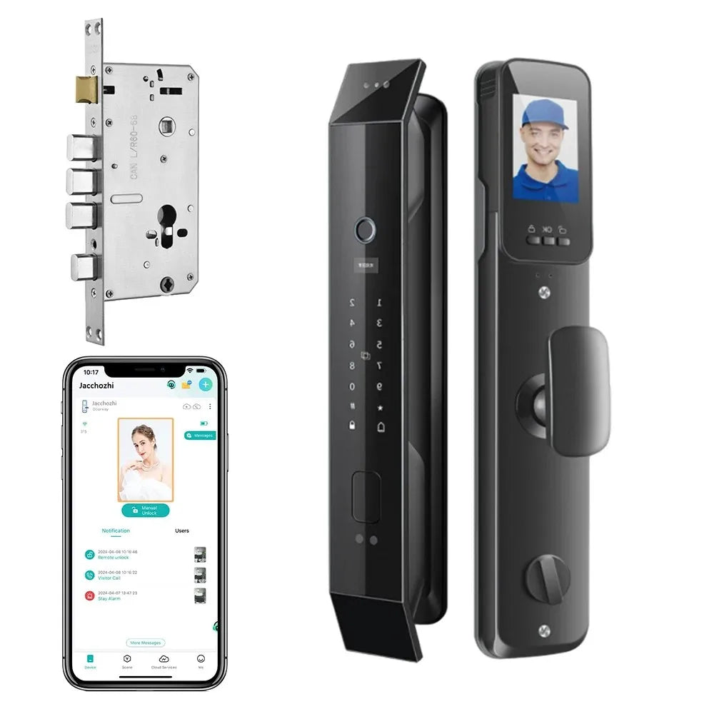 Automatic Security Electronic Smart Locks with Camera Wifi Tuya Face Recognition Lock Wholesale From TDM Factory Manufacturer