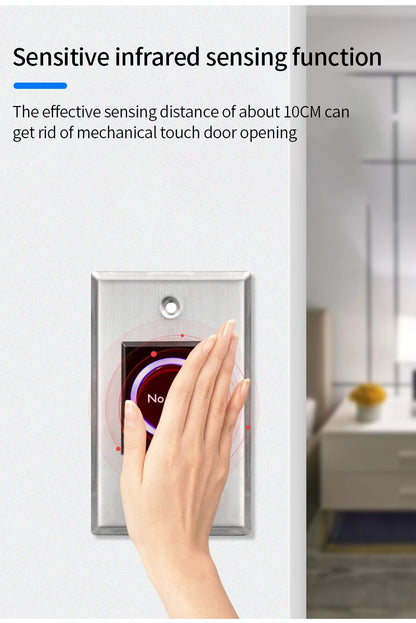 12V 24V Touchless Door Release Switch Exit Button Access Control 433MHz Remote Control No Touch Switch for Electronic Lock