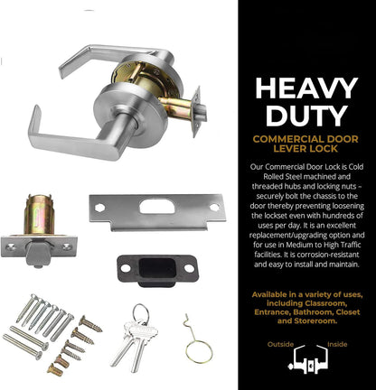 Modern Heavy Duty Zinc Alloy Key Handle Lock Set Door Lever Lock for Toilet Room Wash Bath Store and Closet with UL Certificate