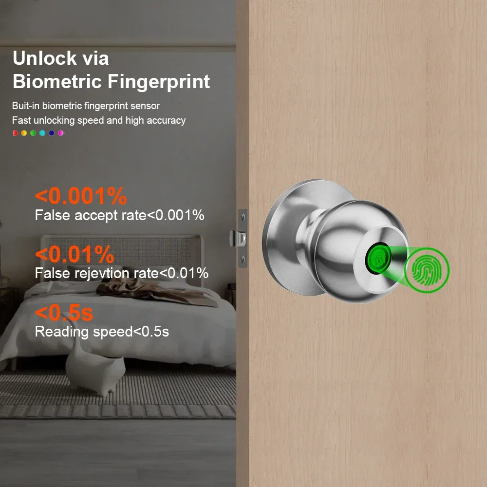 General Fingerprint Smart Door Lock Biometric Fingerprint Password APP with Key for Interior Door
