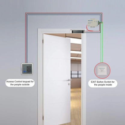 Access Control System Kit with 280kg Electric Magnetic Lock 110-240V AC to 12v DC 3A 36w Power Supply Entry Keypad EXIT Button