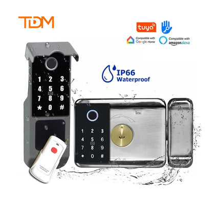 Tuya Wifi TT Blue Tooth Smart Lock with Remote Control Fingerprint and Mechanical Key Unlocking Way for Apartment Office School