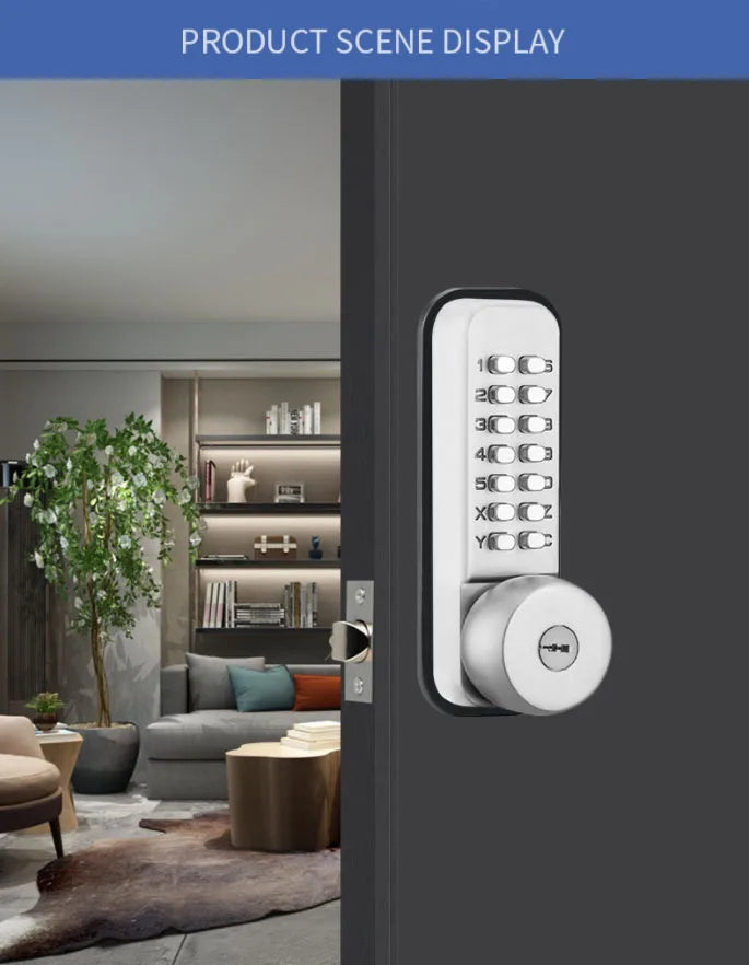 Password and Mechanical Key Smart Lock With Metal Keyboard Waterproof No Need Power Supply From Tdmlock Factory Manufacturer