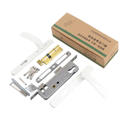 Quality Aluminium Alloy Internal White Gold Main Door Entrance Handles Locks Hardware Accessories Home Glass Door Handle