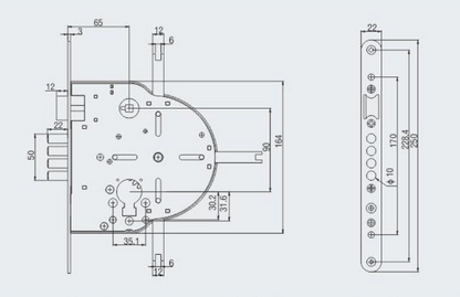 Israel Lock Cylinder,size 65*90 mm Made of Stainless Steel Material