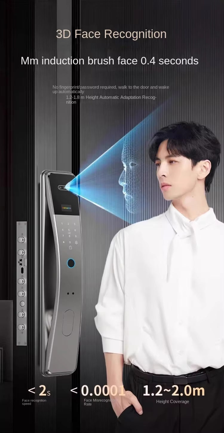 Facial Recognition Smart Lock Tuya Wifi App Combination Home Security Full Automatic Biometric Fingerprint Lock TDM-C26