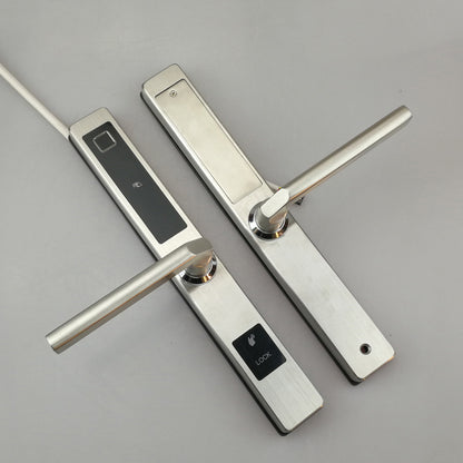Waterproof Narrow Style Smart Door Lock Fingerprint Digital Glass Door Handle Lock for Aluminum Frame Door TDM-CN330