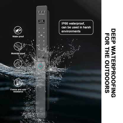 Waterproof Narrow Stile Smart Lock for Outer Door with Palm& Facial Recognition Unlock Method TDM-N60