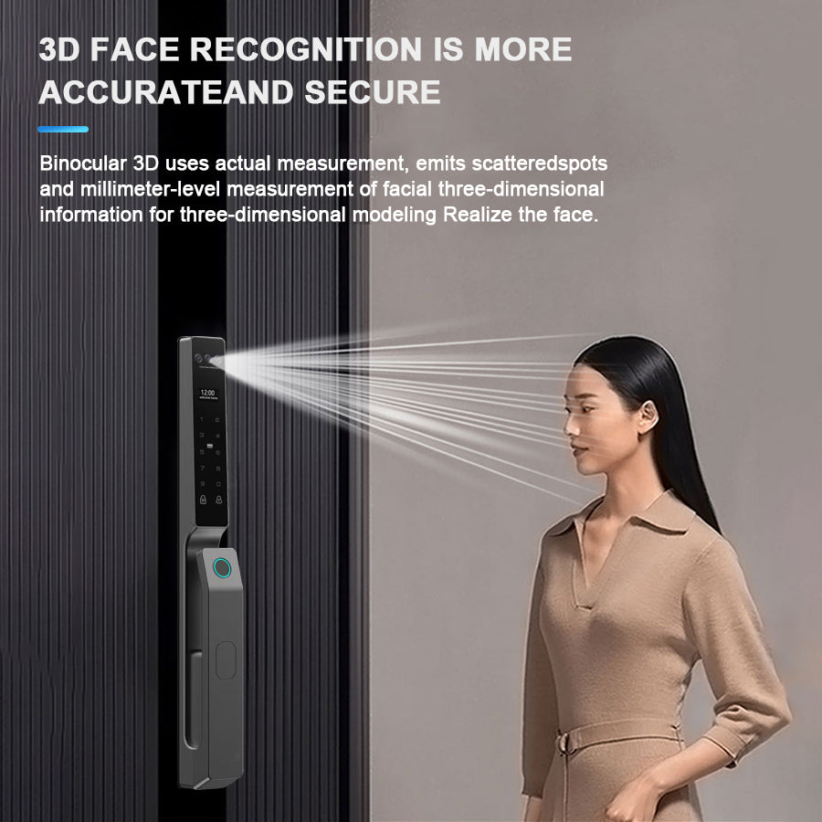 Waterproof Narrow Stile Smart Lock for Outer Door with Palm& Facial Recognition Unlock Method TDM-N60