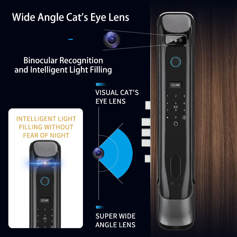 Automatic Security Electronic Smart Locks with Camera Wifi Tuya Face Recognition Lock TDM-C91