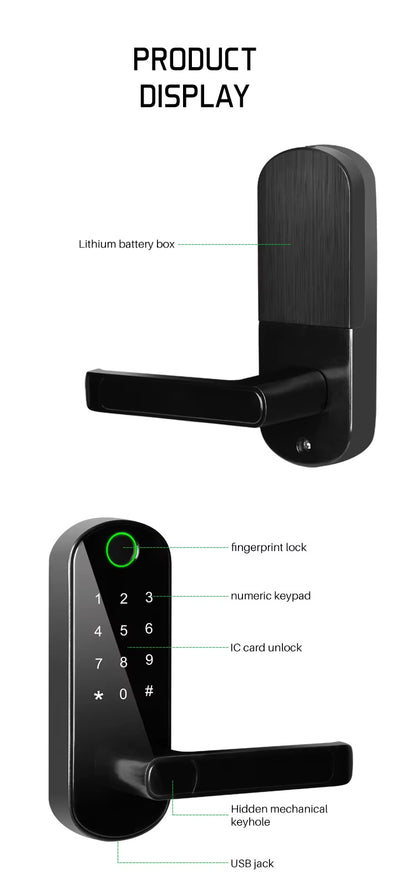 Handle Smart Lock  with Keypad Fingerprint and Tuya Wifi